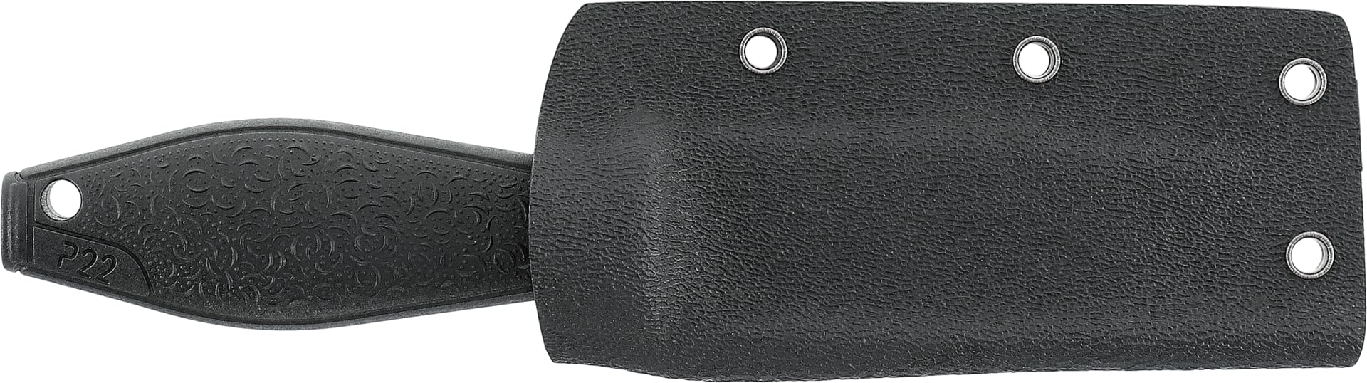 Walther Taschenmesser P22 TSK, 440C Stahl, feststehendes Messer ideal für Alltag und Outdoor Aktivitäten, Tanto Strap Knife, inkl. Kydexscheide