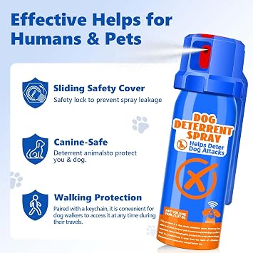 Dog Deterrent Spray, Citronella Repellent for Dogs 70ml (2.37Oz) Each | Humane Dog Deterrent Spray, Citronella Spray Dogs to Deter Animals & Outdoor Use Ideal for Walking & Jogging