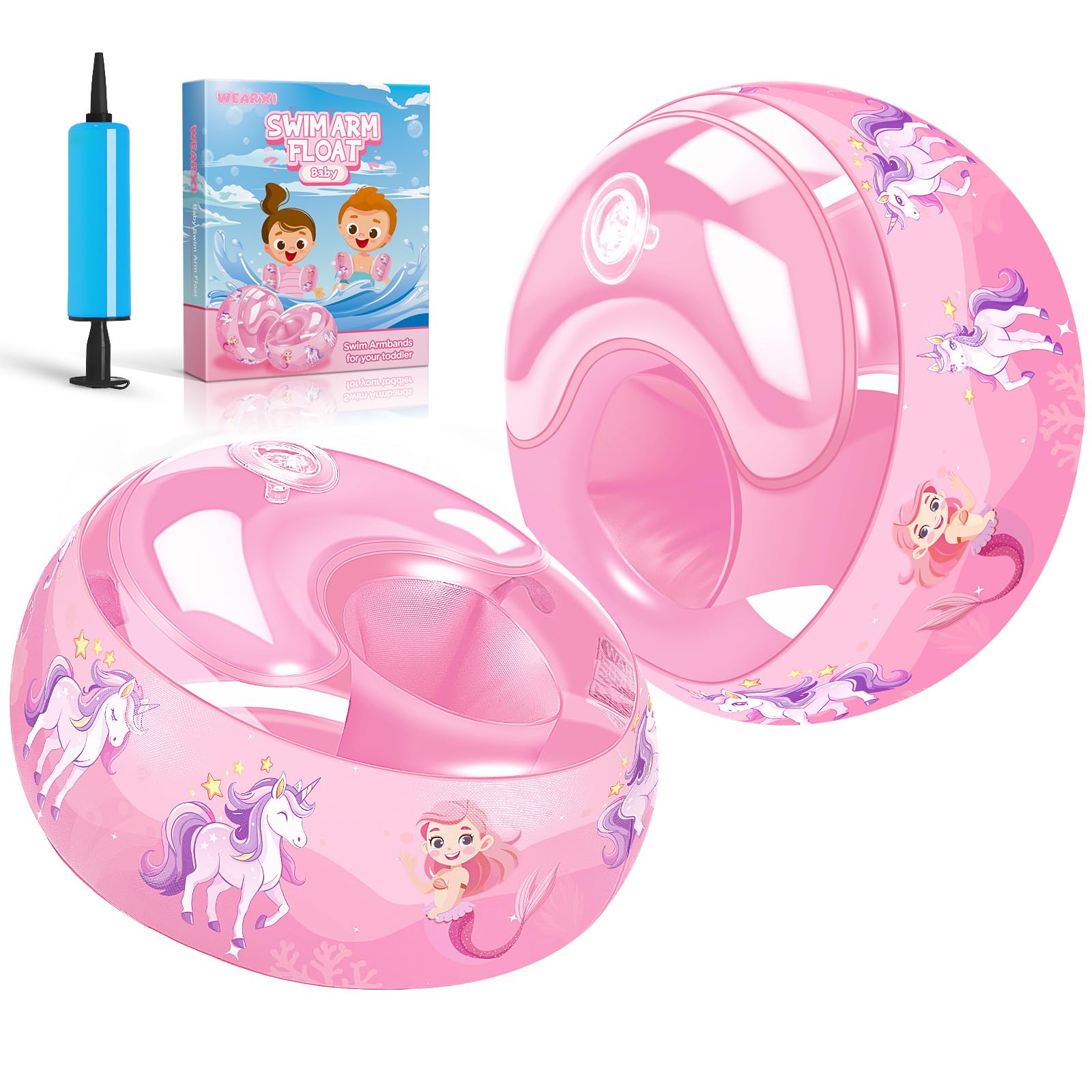 WEARXI Ali da nuoto per bambini da 3 a 6 anni, aiuto per il nuoto per bambini a partire da 1 anno, aiuto per il nuoto per bambini dai 3 ai 6 anni, ali per bambini (S(6 cm)
