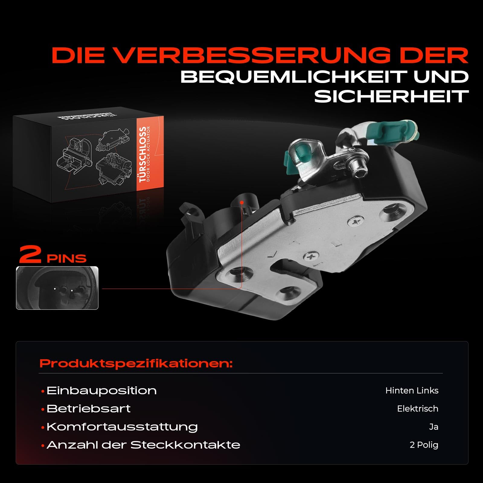 Frankberg Türschloss Stellmotor Hinten Links 2-Polig 931-678