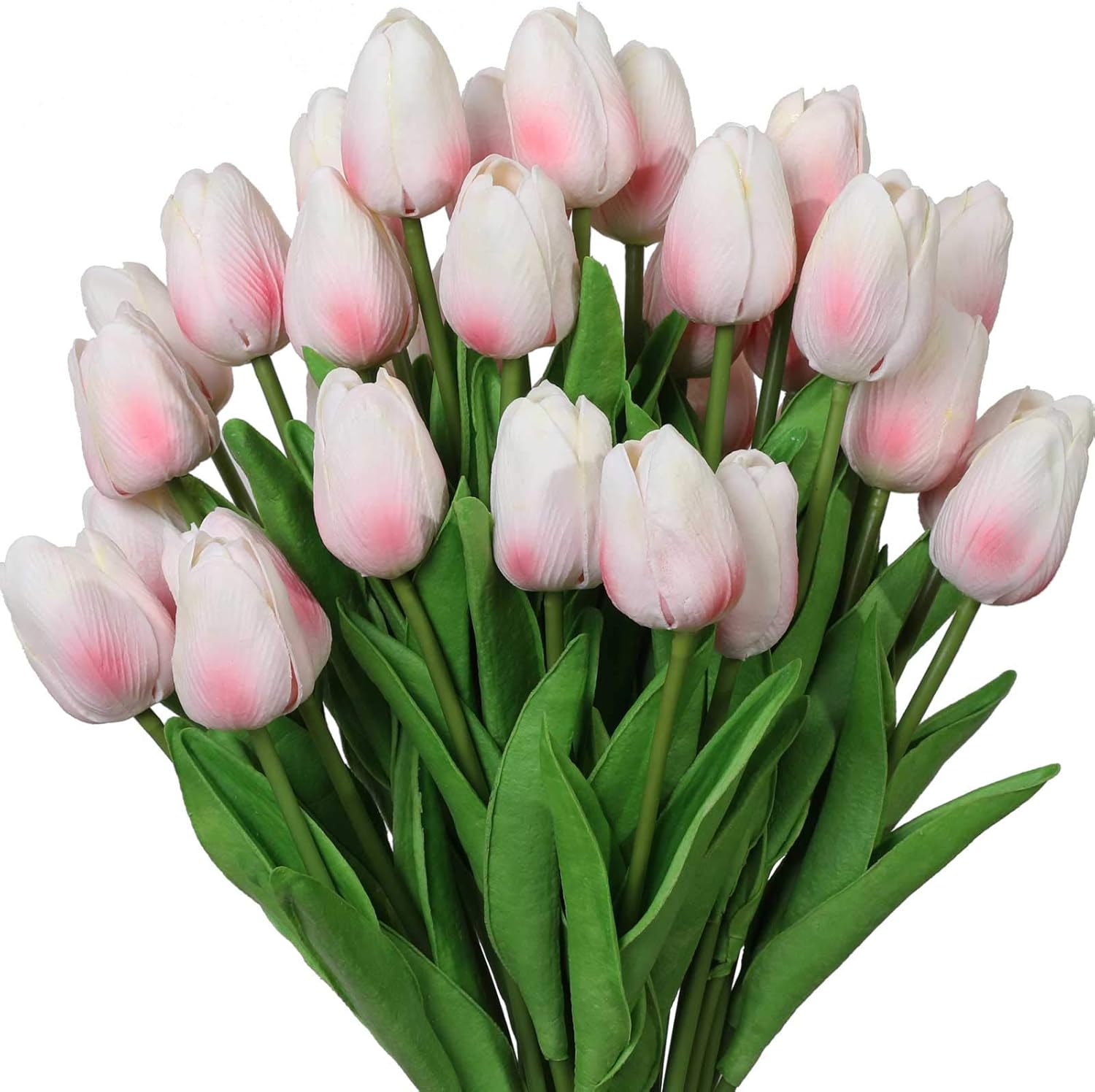 Nubry 30pcs Artificial Tulip Flowers Fake Real Touch Tulips
