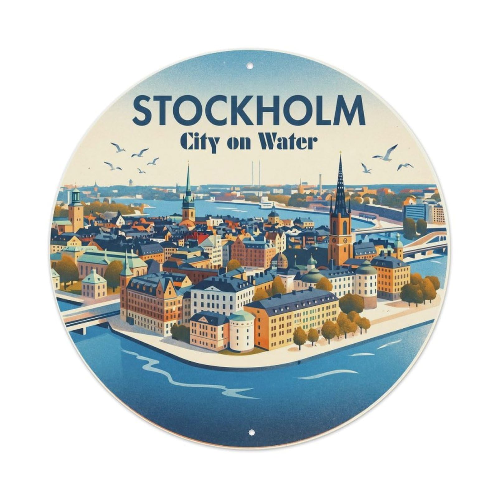 Fqnyr Style Vintage Travel Island Sweden Metal Tin Sign