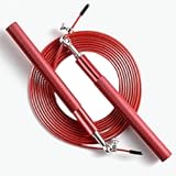 Speed Jump Rope - 360° Swivel Ball Bearing - Adjustable steel coated rope-Aluminum Anti Skipping Handle -Fitness Training Boxing Sports Exercises -Suitable for Kids and Adults