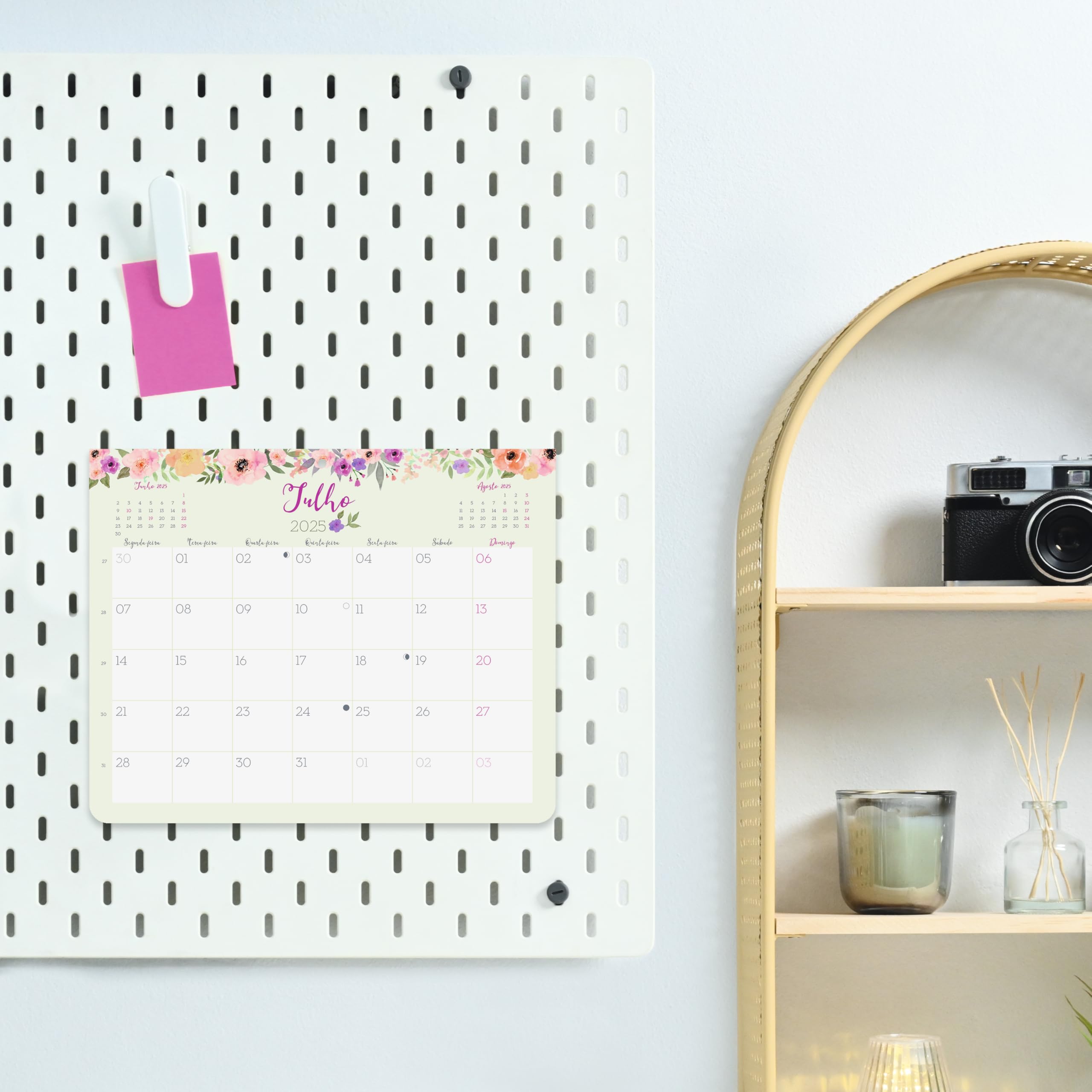 Finocam - Calendar Bloc Design Wall with Magnet to Write 2025 Month View January 2025 - December 2025 (12 months) Portuguese - Image 3