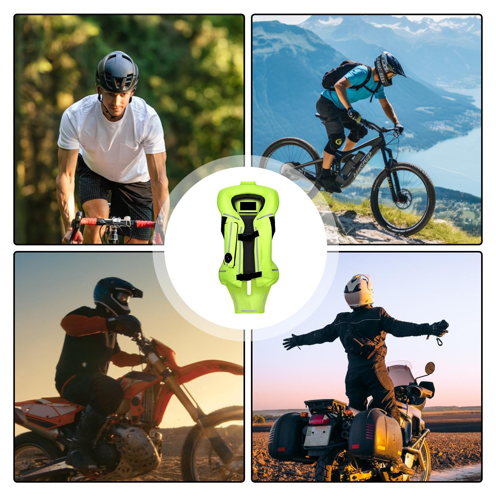Gilet de protection pour moto, léger, avec bande réfléchissante, gonflable, professionnel