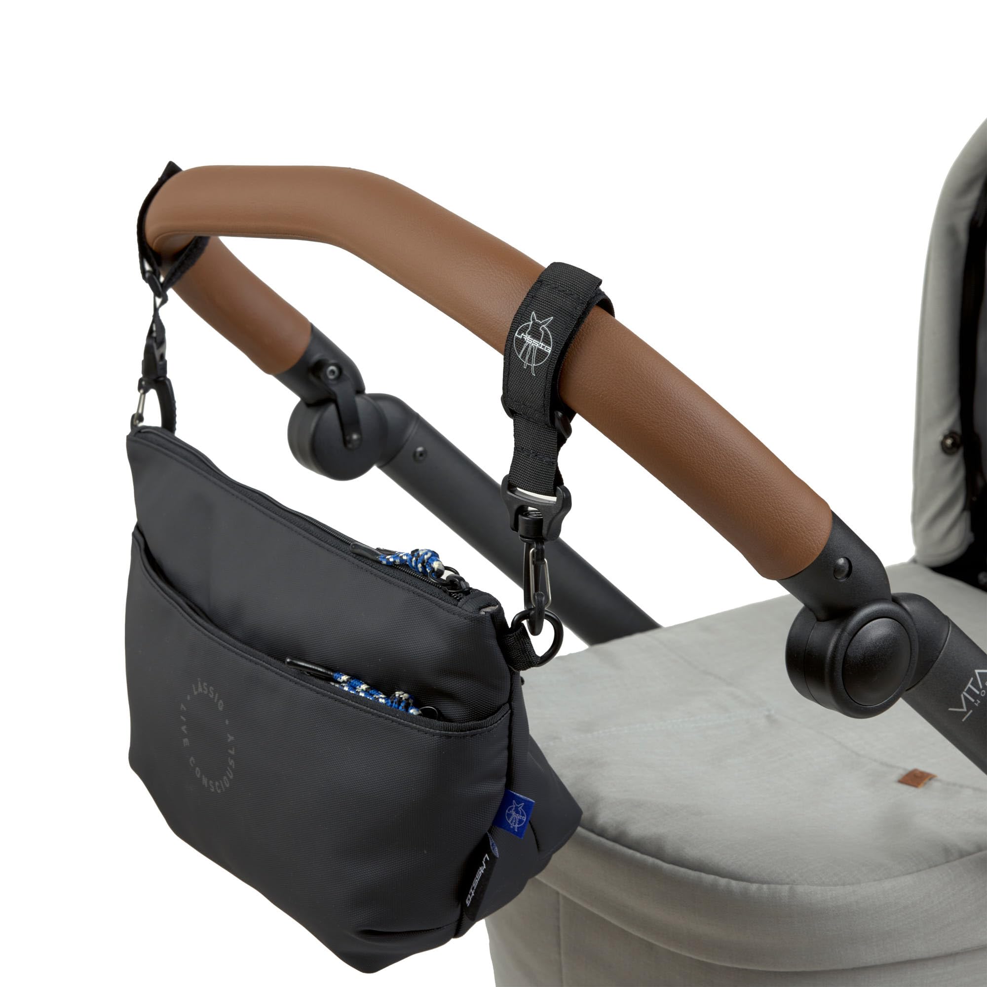 LÄSSIG Organizzatore per carrozzina da bambino borsa a tracolla borsa per carrozzina con attacco per carrozzina/Buggy Bum Bag black