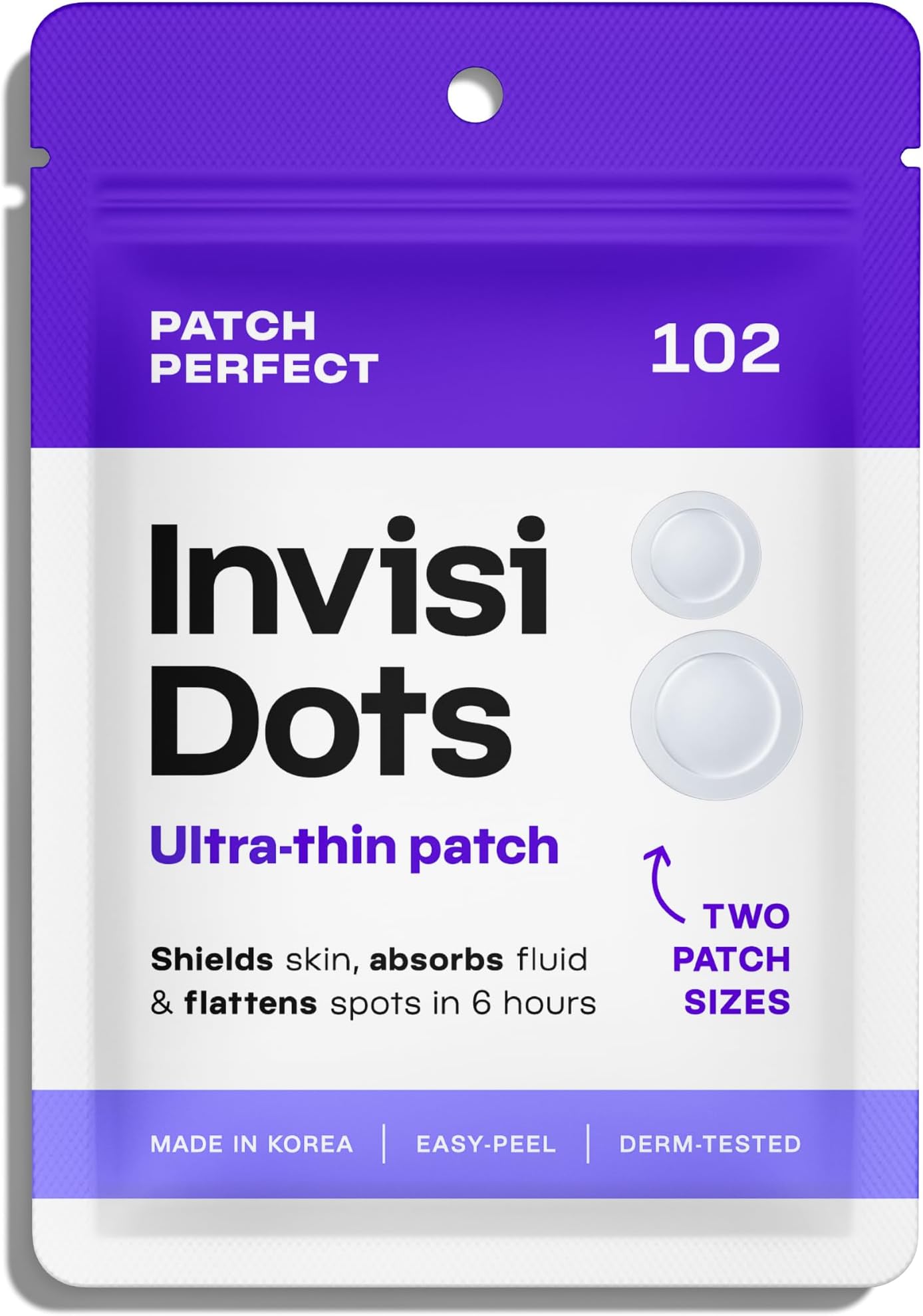 Spot Patches (102 Pack) Invisible Hydrocolloid Pimple Patches