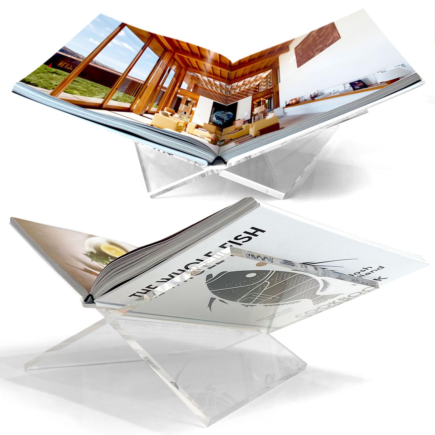 Acrylic Book Stand | Book Holder | Bible Stand | Cookbook Stand | Recipe Holder | Textbook Stand | Sturdy | Open Book Display Stand | Modern Clear Acrylic | For Reading & Displaying Your Favorite Book