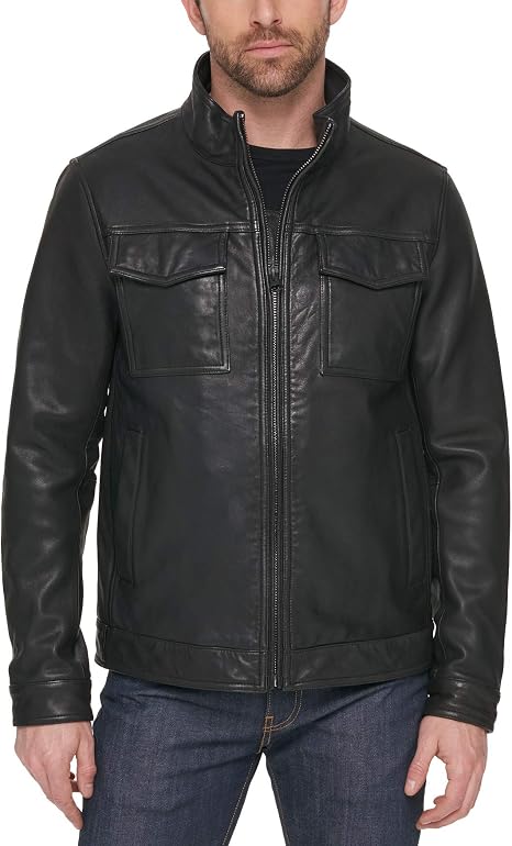 Amazon.com: Tommy Hilfiger Classic chamarra de piel grande y de altura :  Ropa, Zapatos y Joyería