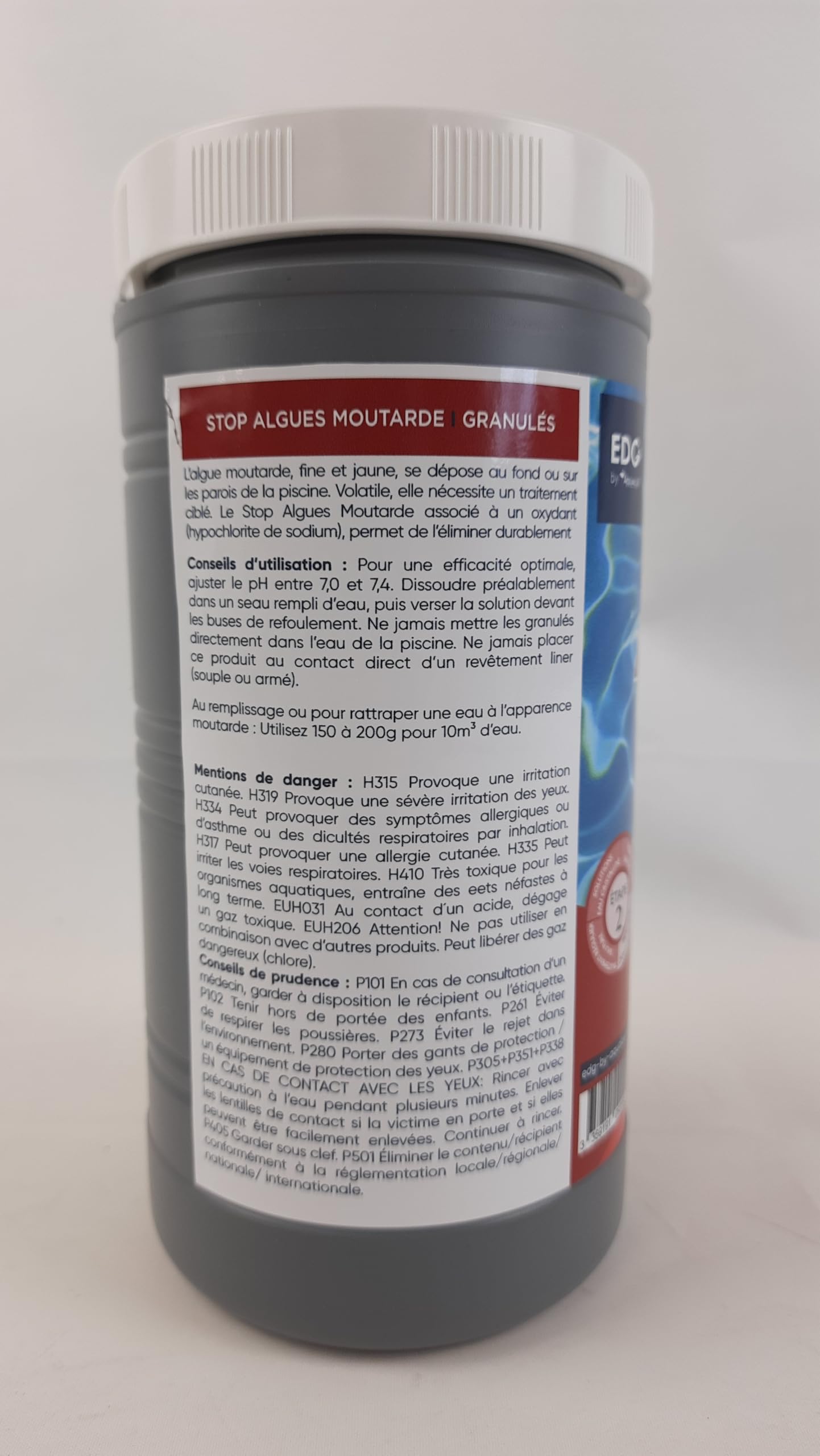 Stop Algues Moutarde Piscine - Chloration Ultra Choc - Poudre - Boîte - 1 kg