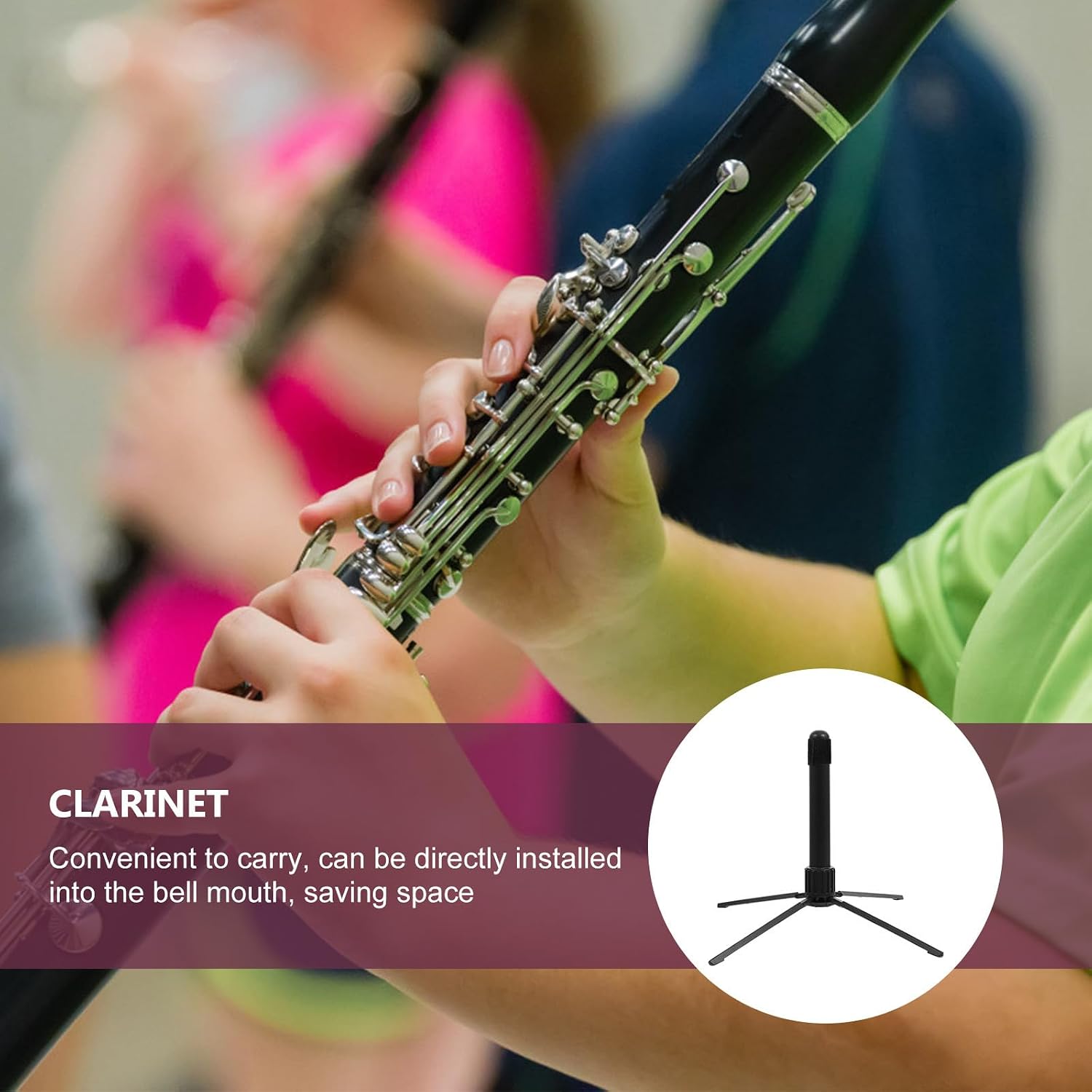 Portable Four Legged Flute Clarinet Stand with Stable Support image 4