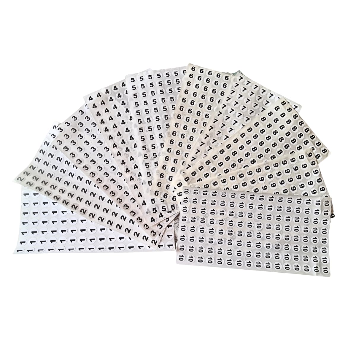 AANIJ® 8 Sheets (1024 Label) Round Number Stickers 13 mm Size for Clothing Label, Home, Office Retail, Apparel Label Number (46)
