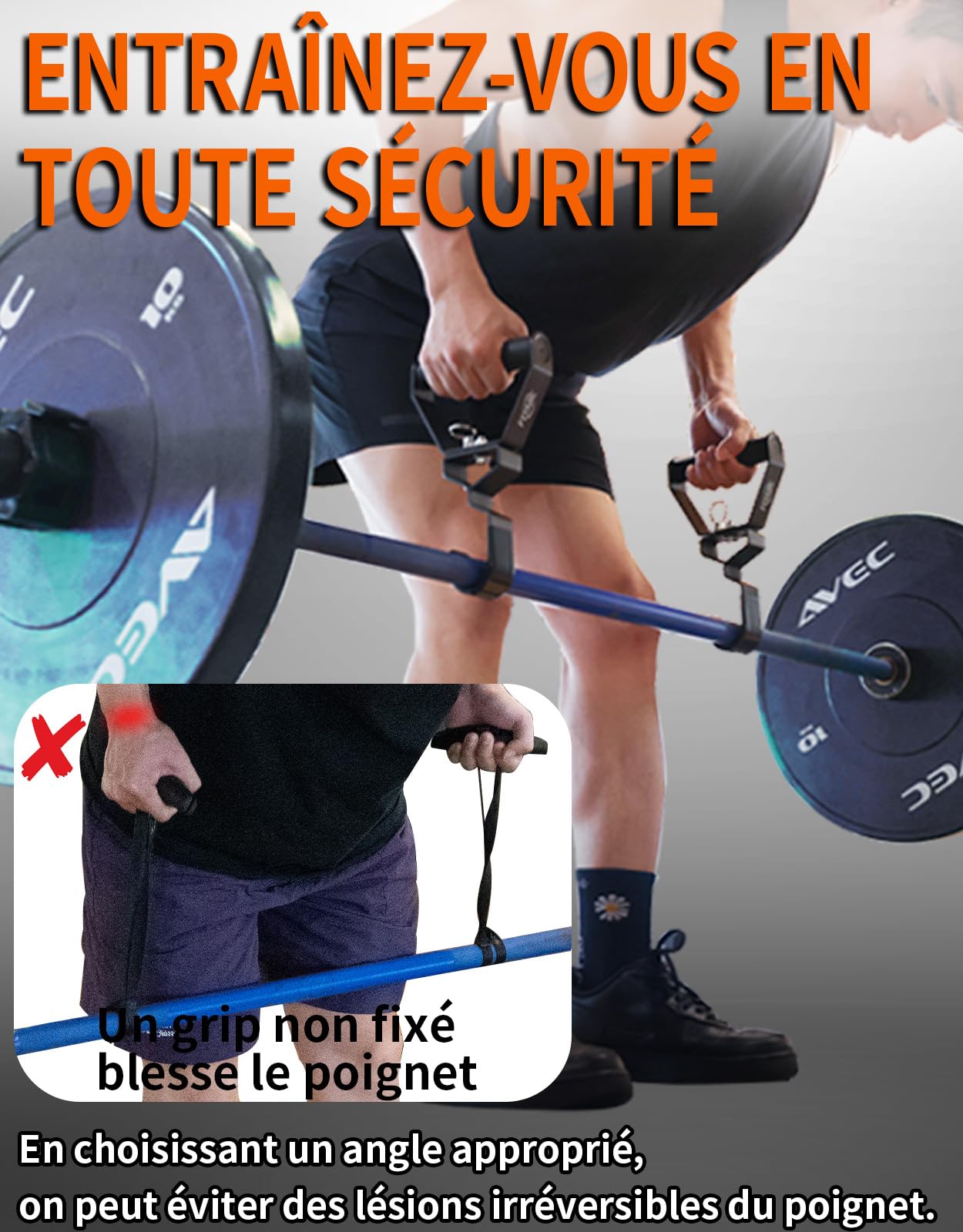 Fitarc Poignée de Traction à Angle Réglable - 12 Niveaux, Professionnelle pour Aviron et Soulevé de Terre - Adaptée aux Poignets, 2