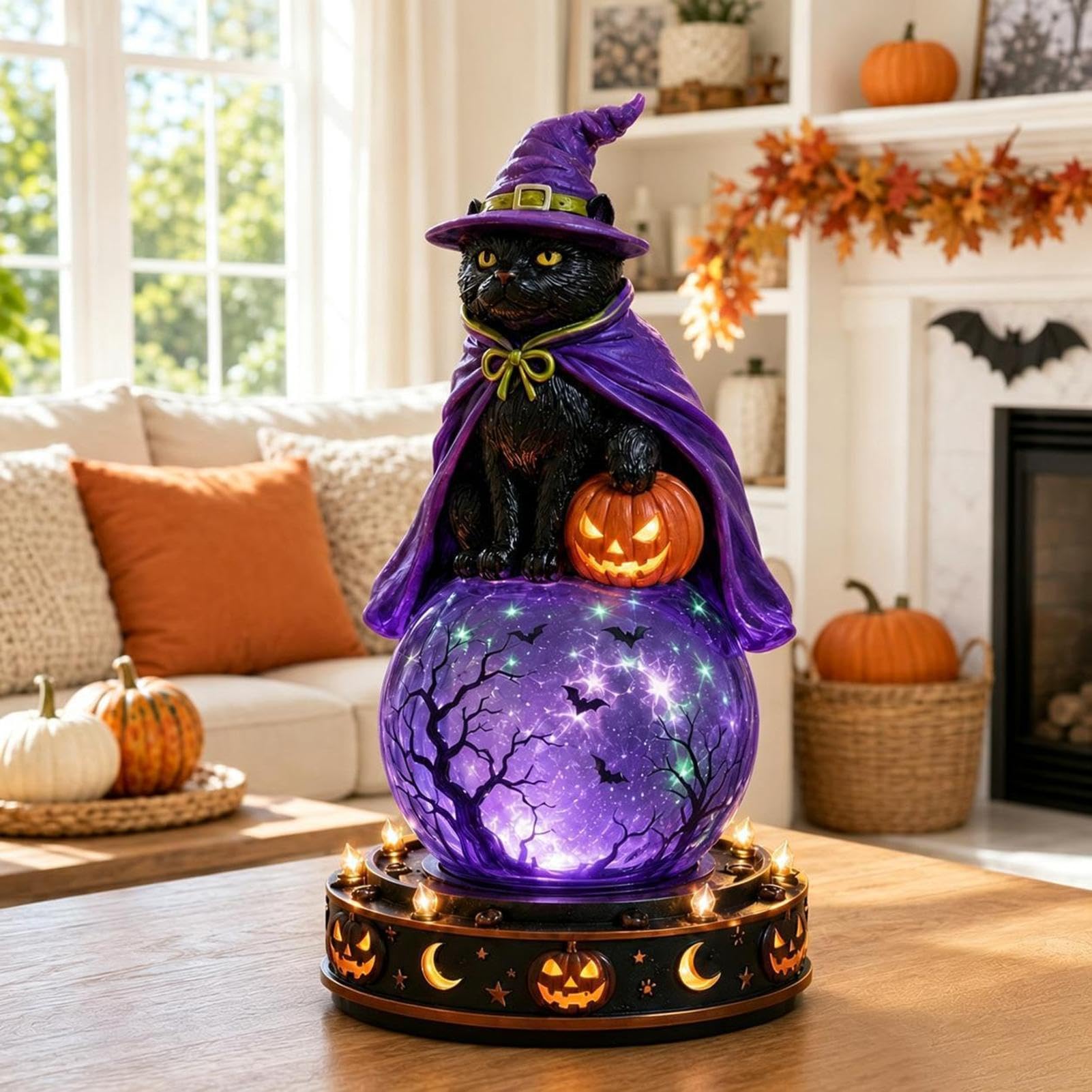 Świecąca Kula Kryształowa Halloween Świąteczna ozdoba świetlna