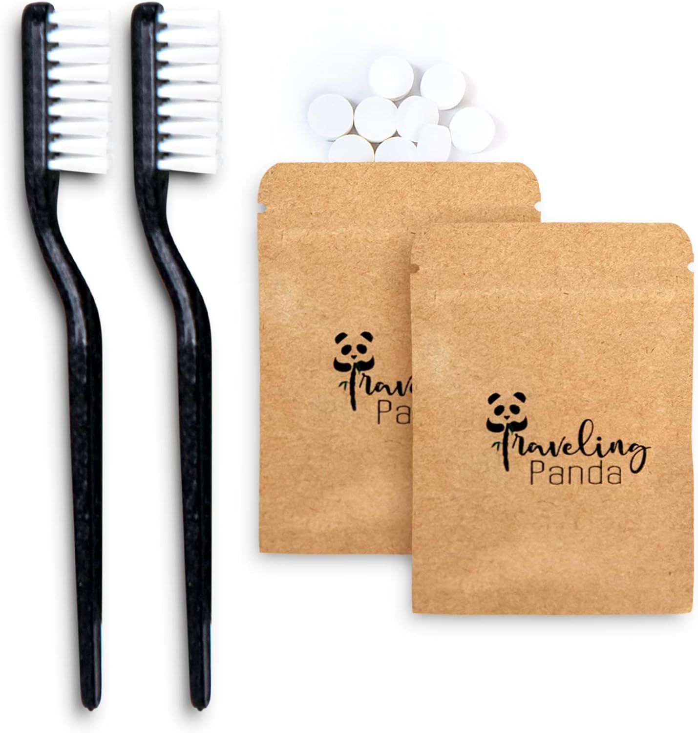 Traveling Panda Wheat Straw Toothbrushes, Soft Bristles
