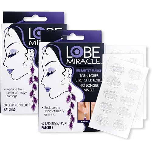 Lobe Miracle Clear Earring Support Patches for Droopy Ears, 2 Pack (120 Patches)