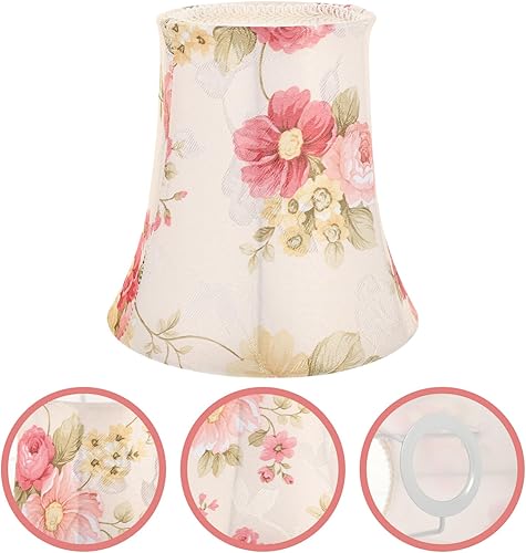 Miniatura 2 de Lámpara de mesa, pantalla de tela, pantalla de tela, cubierta de lámpara de araña de barril, cubierta de pantalla de 5.9 in, clip floral en la