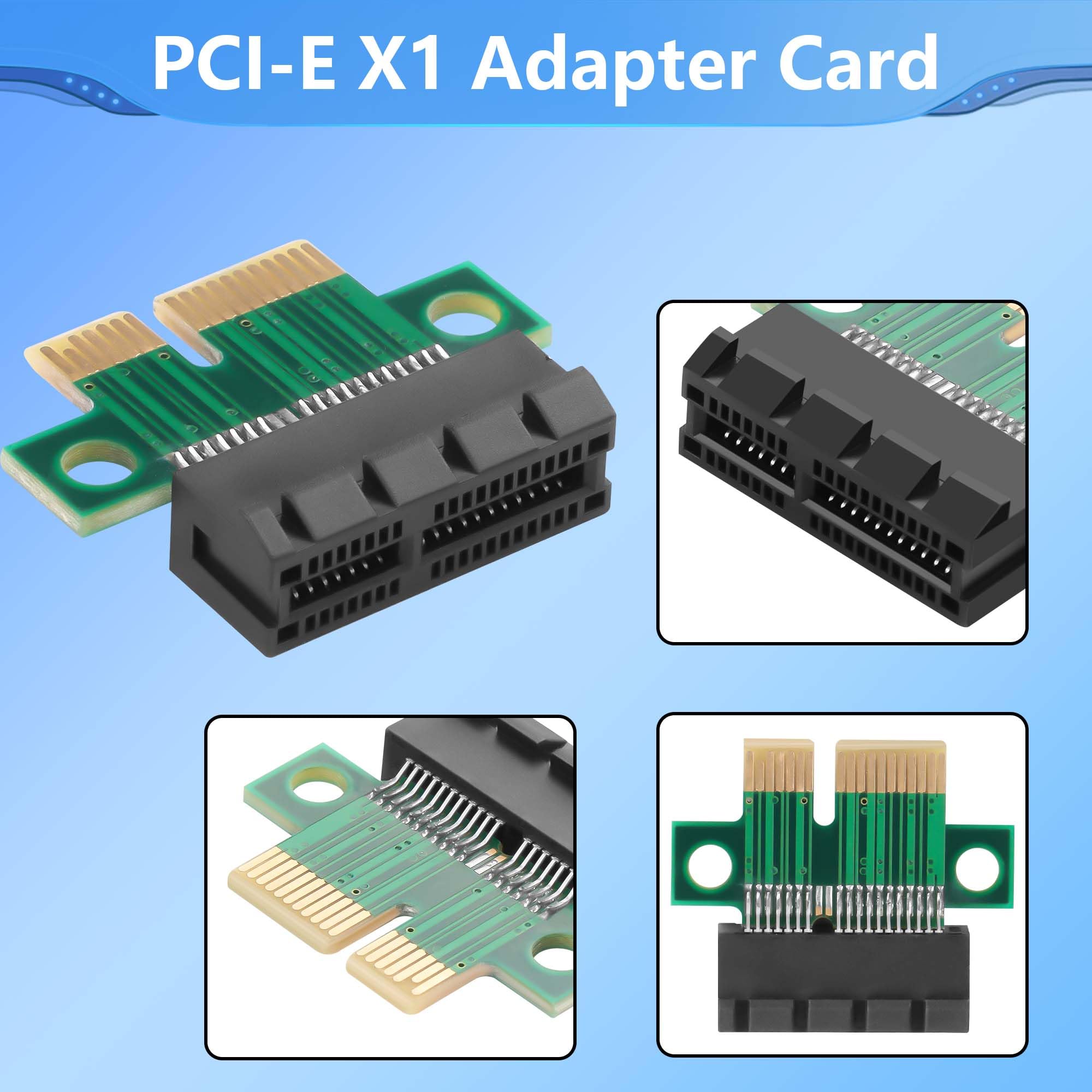 CERRXIAN PCI-E Adapter Card PCI-E X1 Male to Female Interface Extender Protection Card,PCI-E Express 1X Slot Extension Riser Card for 1U Height Computer Server PCIe Socket Adapter (PCI-E X1)