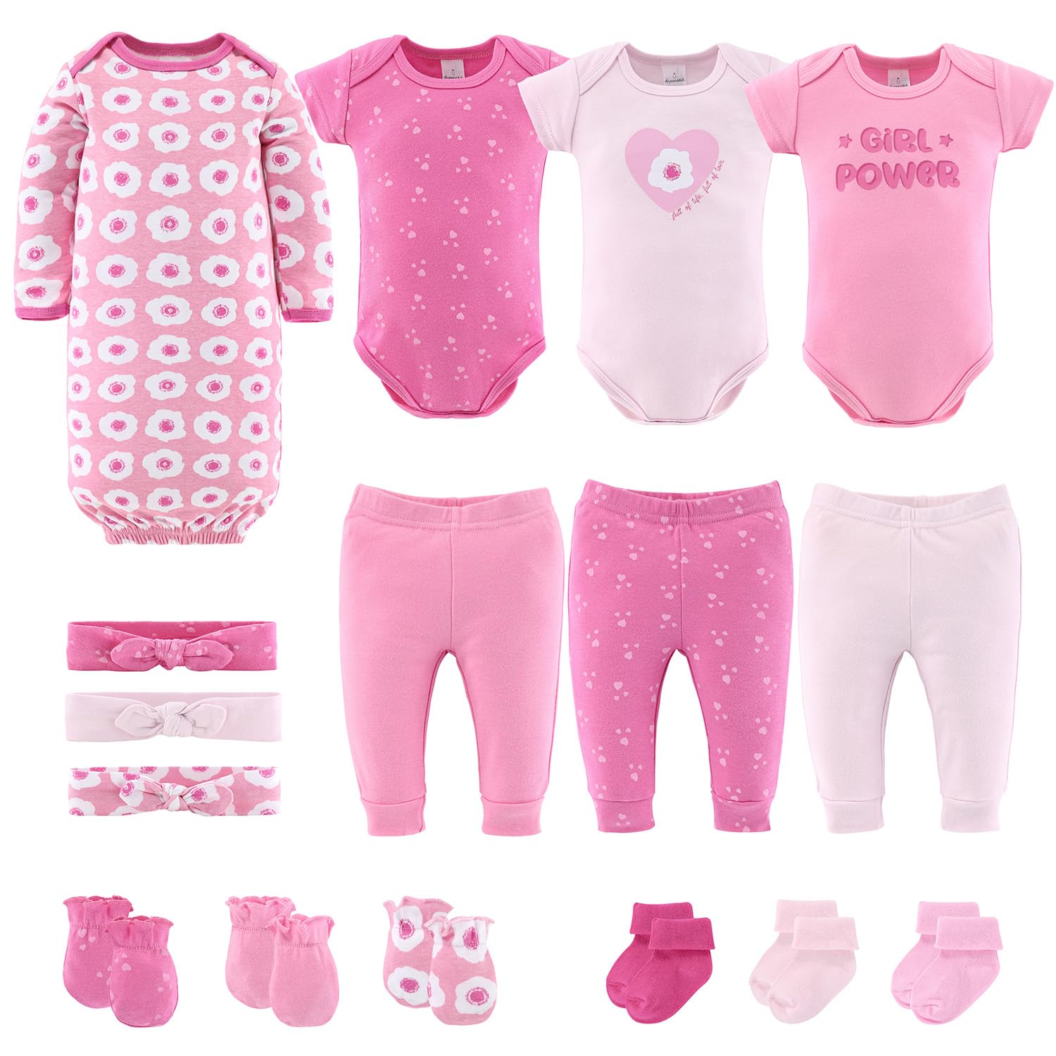 The Peanutshell Baby Girl Clothes Essentials Baby Layette Gift Set for Girls Newborn Girl Gift Sets Pretty in