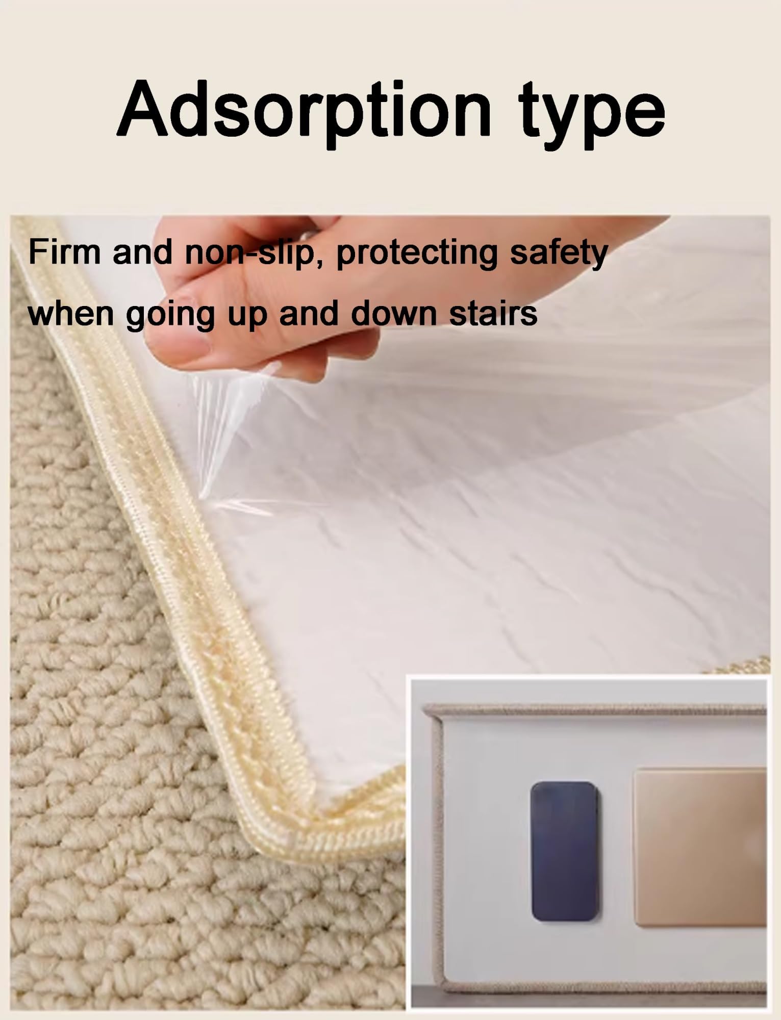 Treppenstufenpolster, Treppenmatten, Teppich, rutschfeste Stufenschutz, Wiederverwendbare Treppenläufer-Teppichabdeckungen, Treppenschutzmatten for Zuhause und Innenbereich(Color3,2.5x1.2ft/30x90CM)