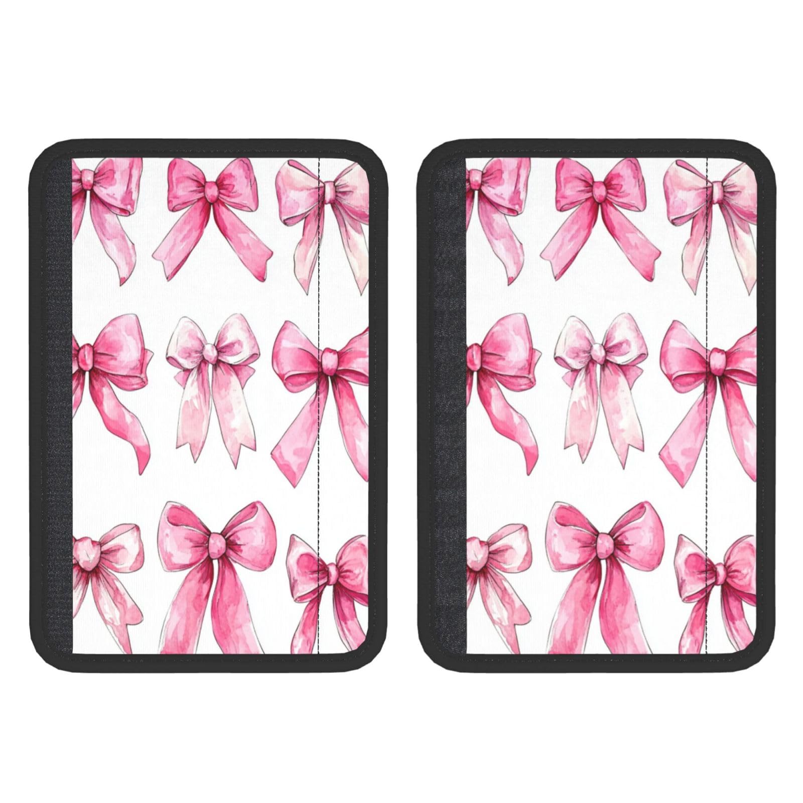 Watercolor Style 9 Pink Bows Car Seat Belt Cover 2 Pack Seatbelt Strap Shoulder Pad Protector Universal Comfort for Car