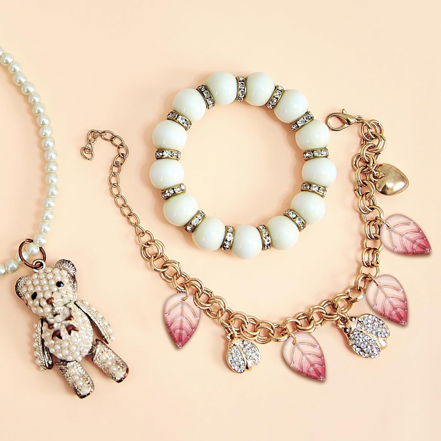 PATIKIL 18 x 11mm Czech Glass Leaf Beads, 100 Pcs Crystal Leaf Beads for Jewelry Making DIY Craft Bracelet Necklaces Earrings, Red - Image 6