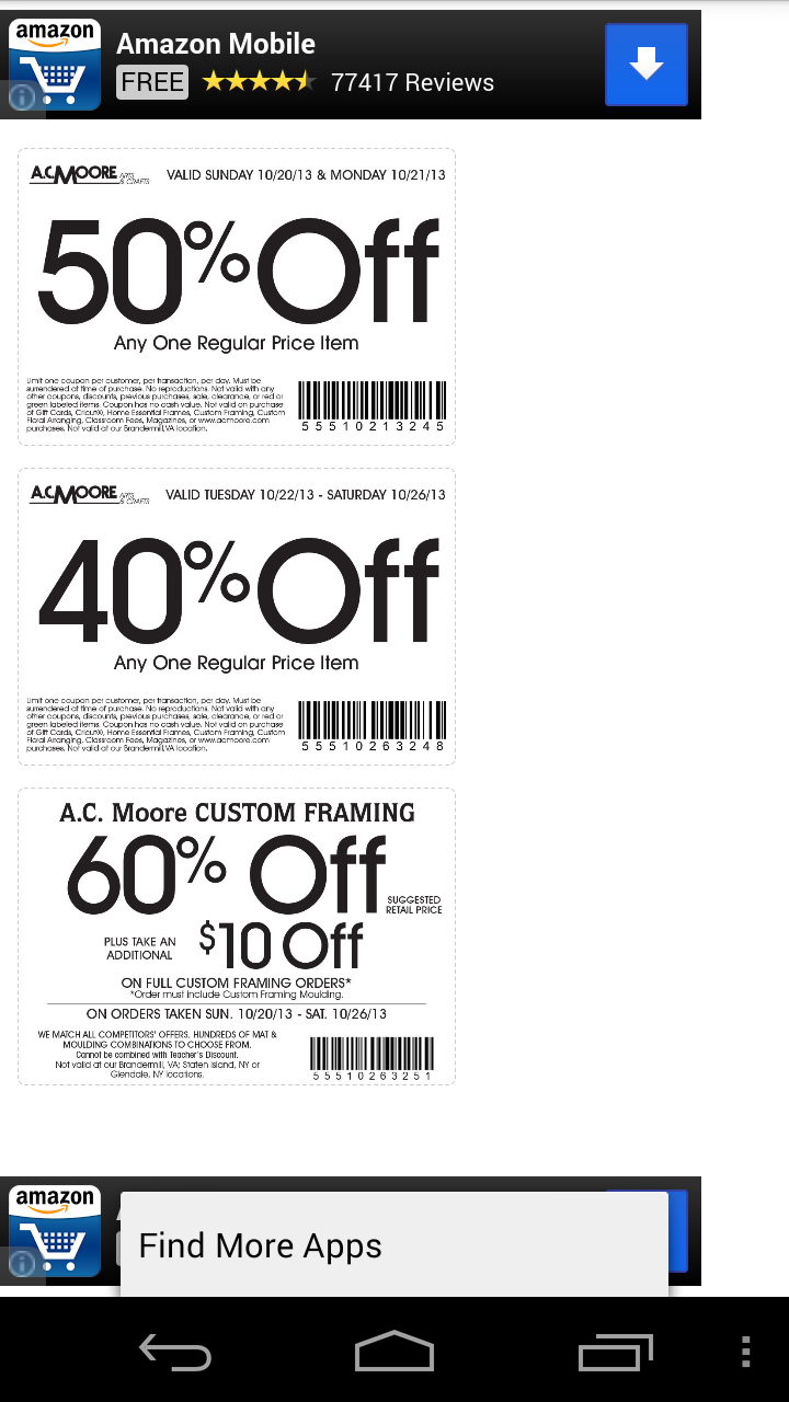 Coupons for AC Moore - App on Amazon Appstore