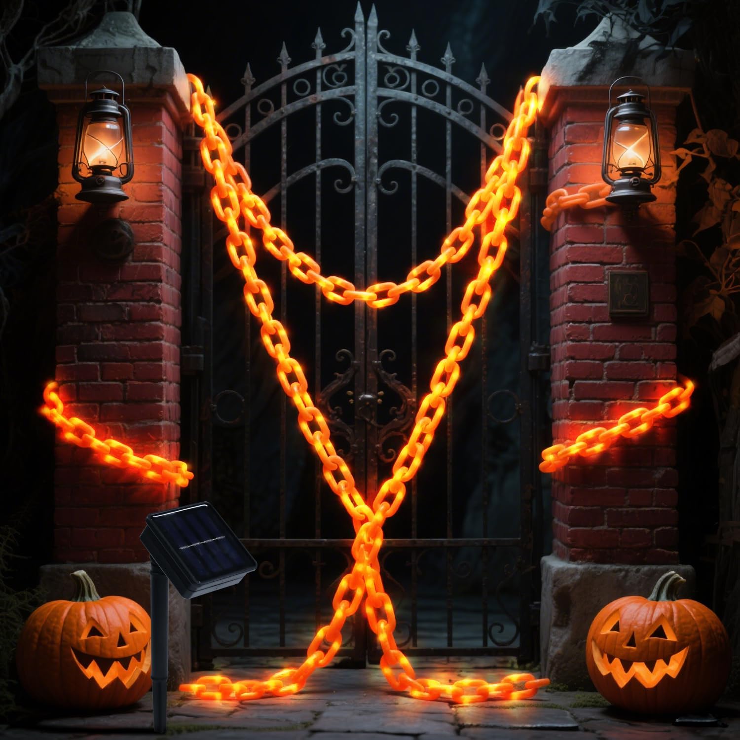 ソーラー ハロウィン 屋外 装飾ライト 10フィート オレンジ ストリングライト 8つのモード 防水デコレーション スケルトンドッグ