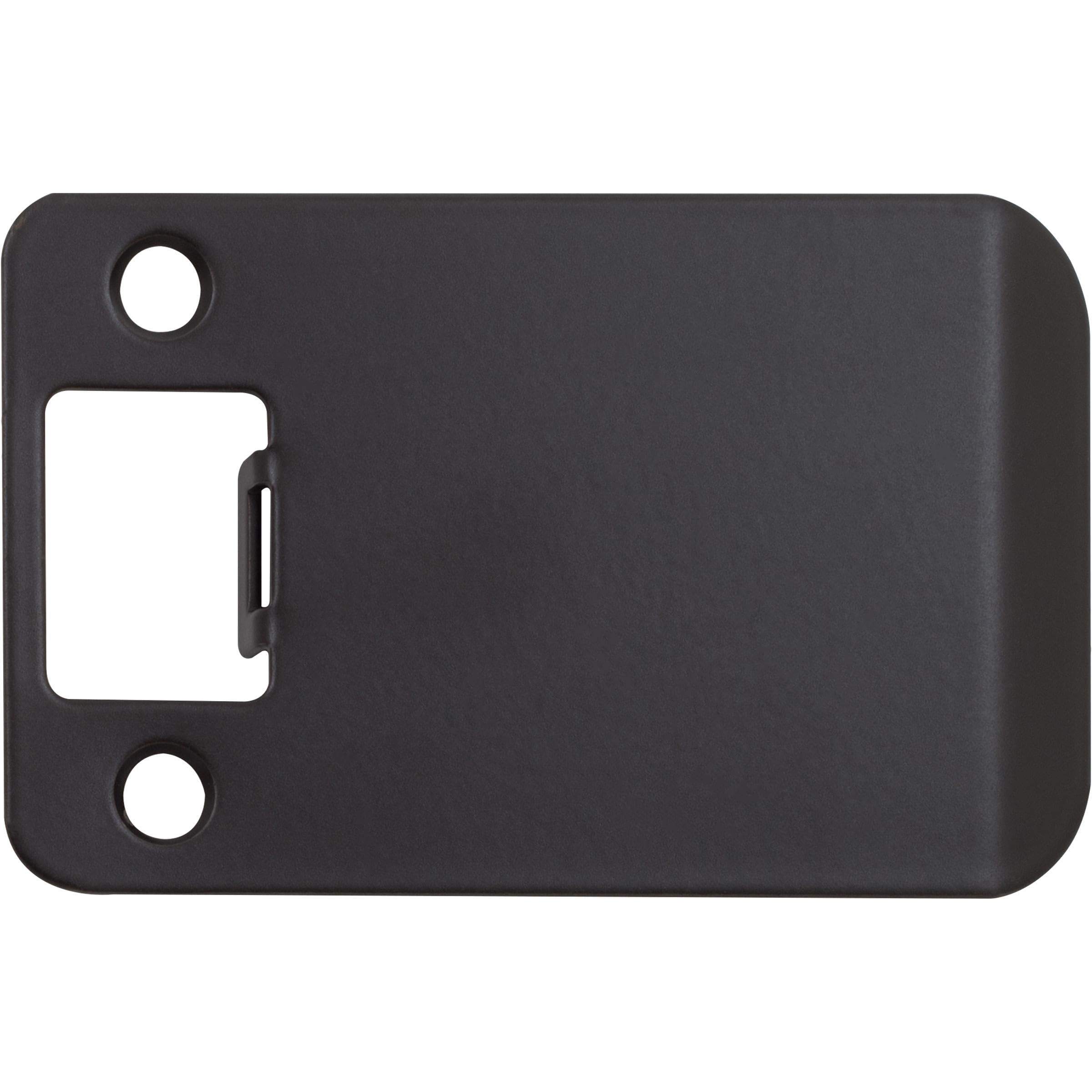 Stone Harbor Hardware Matte Black Round Corner Extended Lip Strike Plate, 2 1/4" X 3", (3 1/2" Overall Length), By