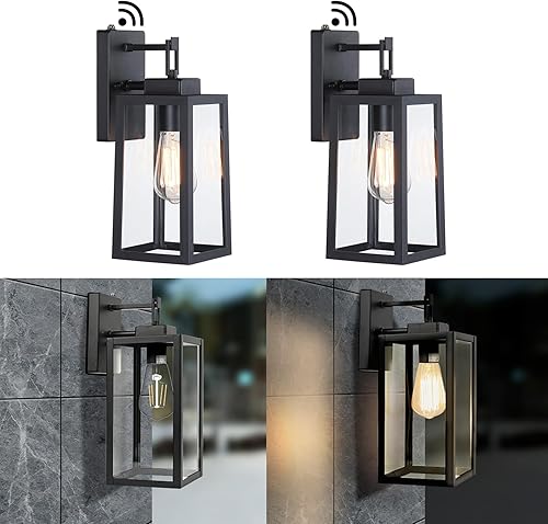 Miniatura 10 de Paquete de 2 faroles de pared para exteriores, aplique de pared de 18 pulgadas, lámpara de pared de gran tamaño para exteriores con enchufe E26,