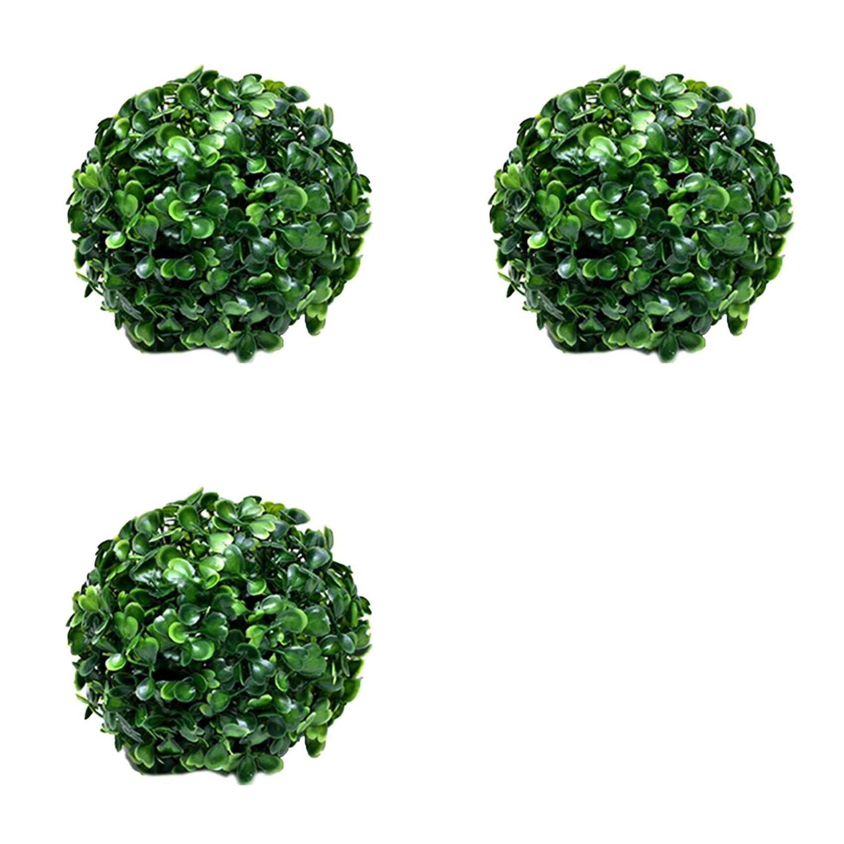 Vjsujehgy 3X Greenery Balls Faux Boxwood Green Round Balls No Trimming Artificial Topiary Balls Table Decoration A