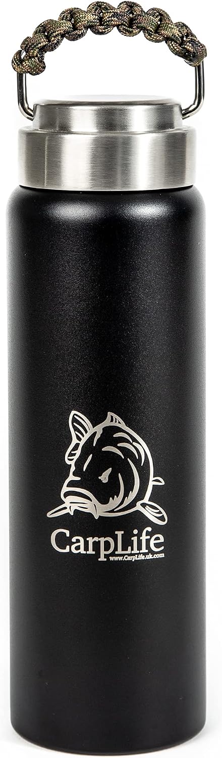CarpLife Thermal Milk Flask, 600ml Capacity, Double Walled Stainless Steel Thermal Fishing Flask with Paracord Handle - Image 3