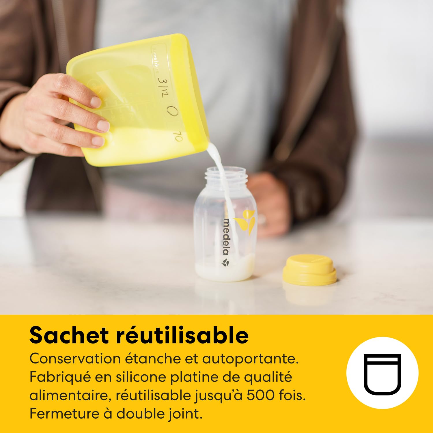 Medela kit de conservation du lait maternel tout-en-un avec biberons de 150 ml, sachets Easy Pour et réutilisables, sachet pour micro-ondes Quick Clean et sac isotherme avec poche de glace profilée