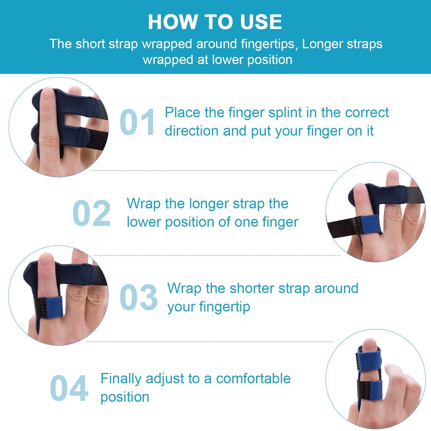 Sumifun Trigger Finger Splints, Finger Brace with 2 Gel Sleeves for