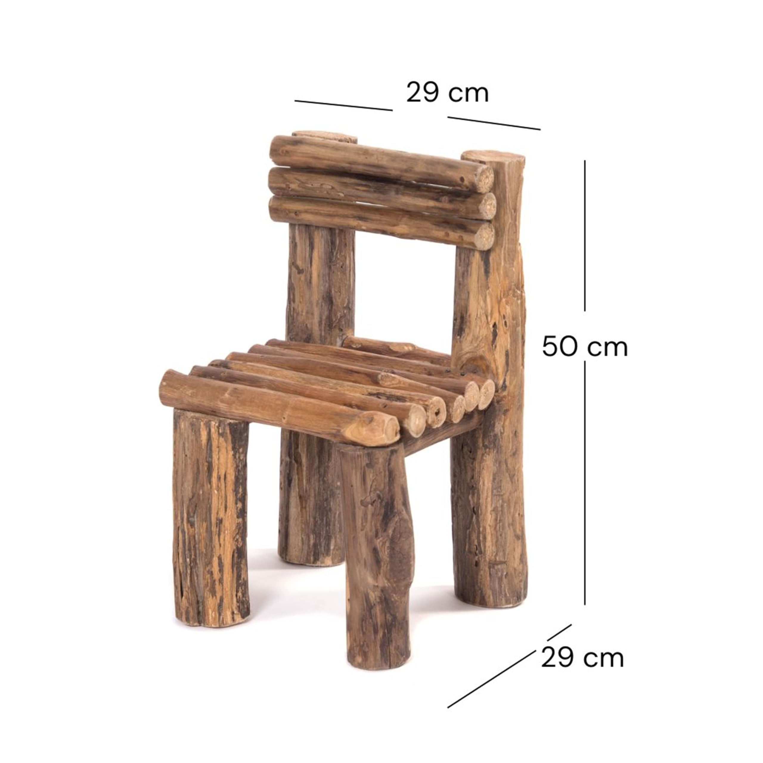 DESIGN DELIGHTS Tabouret à Fleurs en Bois Bloom | Teck Massif, 50x29x29 cm (hxlxp) | pour Plantes Forme de Chaise, Tabouret dappoint en Teck