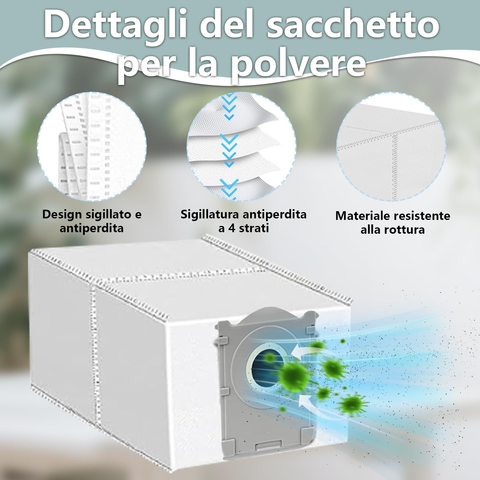 24 pezzi di Accessori per Ecovacs Deebot T80 Omni/T80/X8 Pro Omni/ X8 Omni, 2 Spazzole Principali,2 Rulli di Pulizia Mopp,6 Filtri,6 Sacchi di Polvere,6 Spazzole Laterali,2 Strumenti di Pulizia