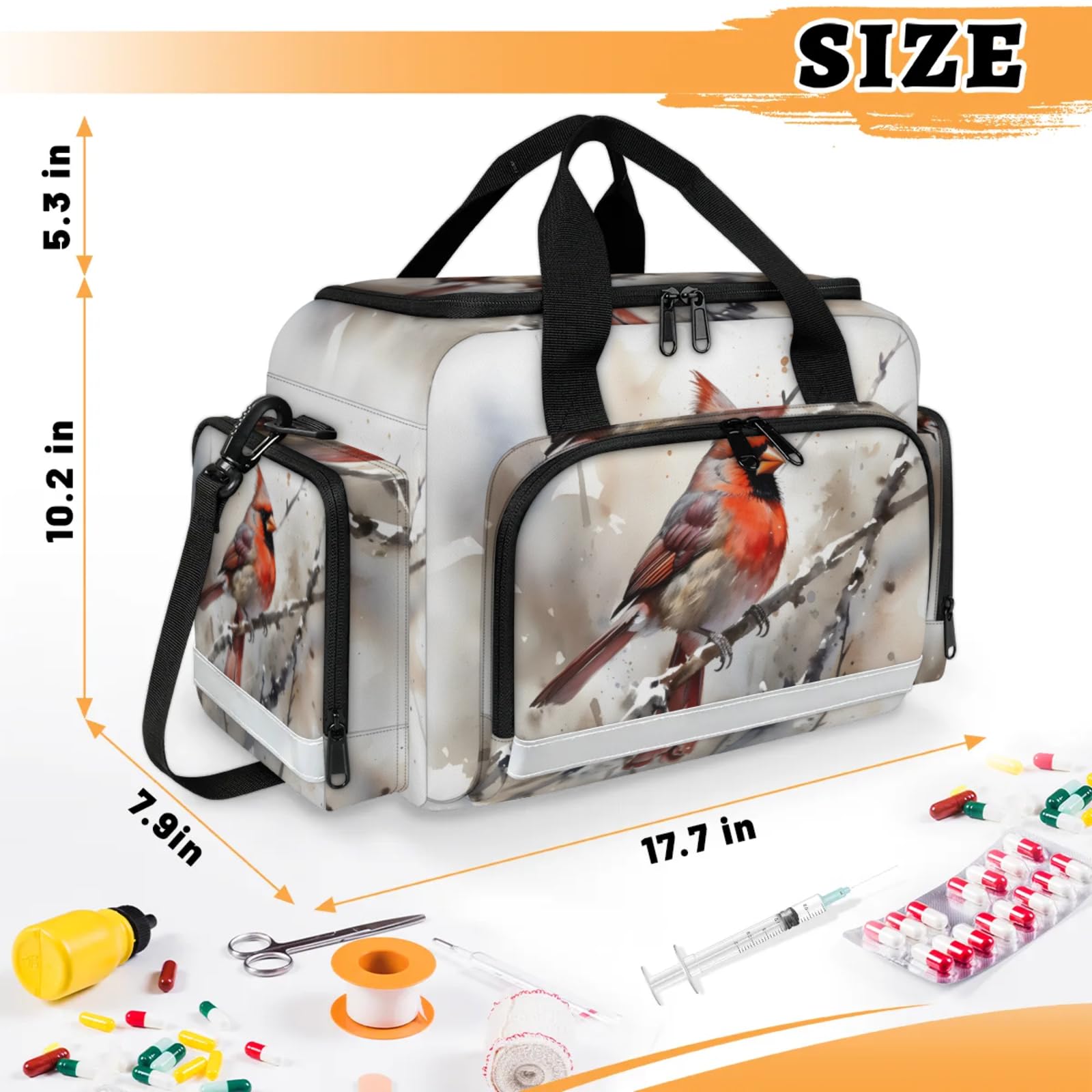 GzLeyigou First Aid Bags Empty, Magnificent Birds Emergency Bag First Aid Kit Multiple Compartment Kit Carrier On Call Trauma Bag For Paramedics Emergency Medical Supplies Kit