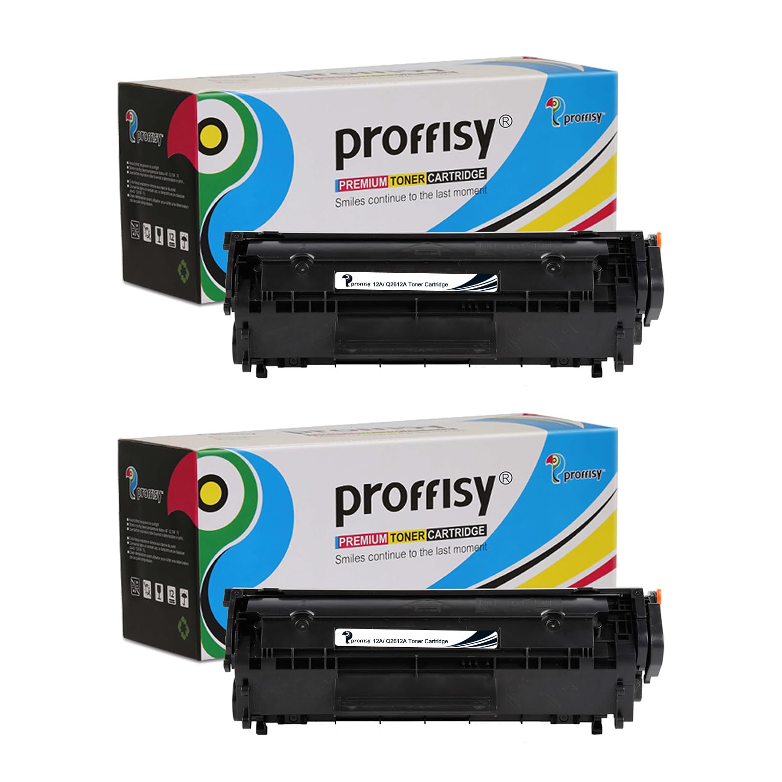 proffisy 2 Pack 12A Toner Cartridge Q2612A Compatible with HP LaserJet M1005 MFP,1020,1010/1012/1018/1022/1022n/1022NW/3015/3020/3030/3050/3050z/3052/3055/M1319/M1319F MFP
