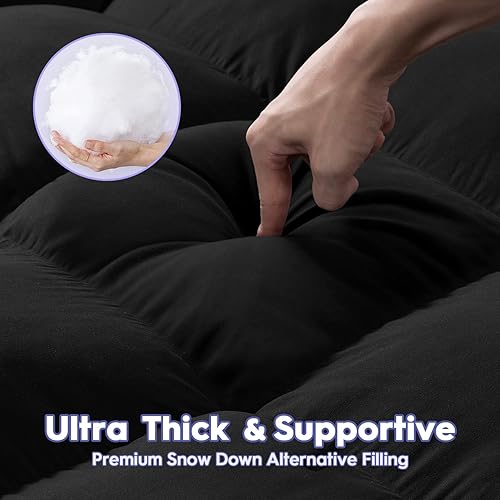 Miniatura 6 de ABENE Cubrecolchón refrescante King para aliviar el dolor de espalda, extra grueso, funda protectora de colchón suave con bolsillo profundo de 8 a