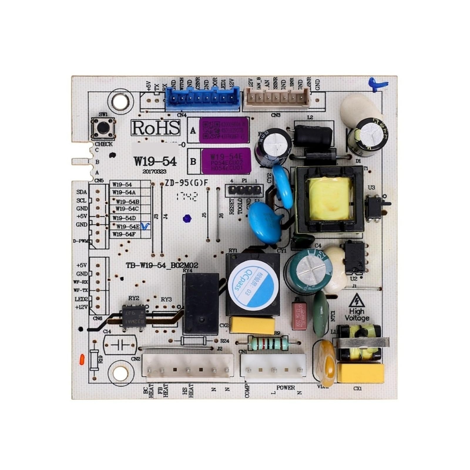 Carte de commande W19-54E avec circuit électronique stable pour réfrigérateur