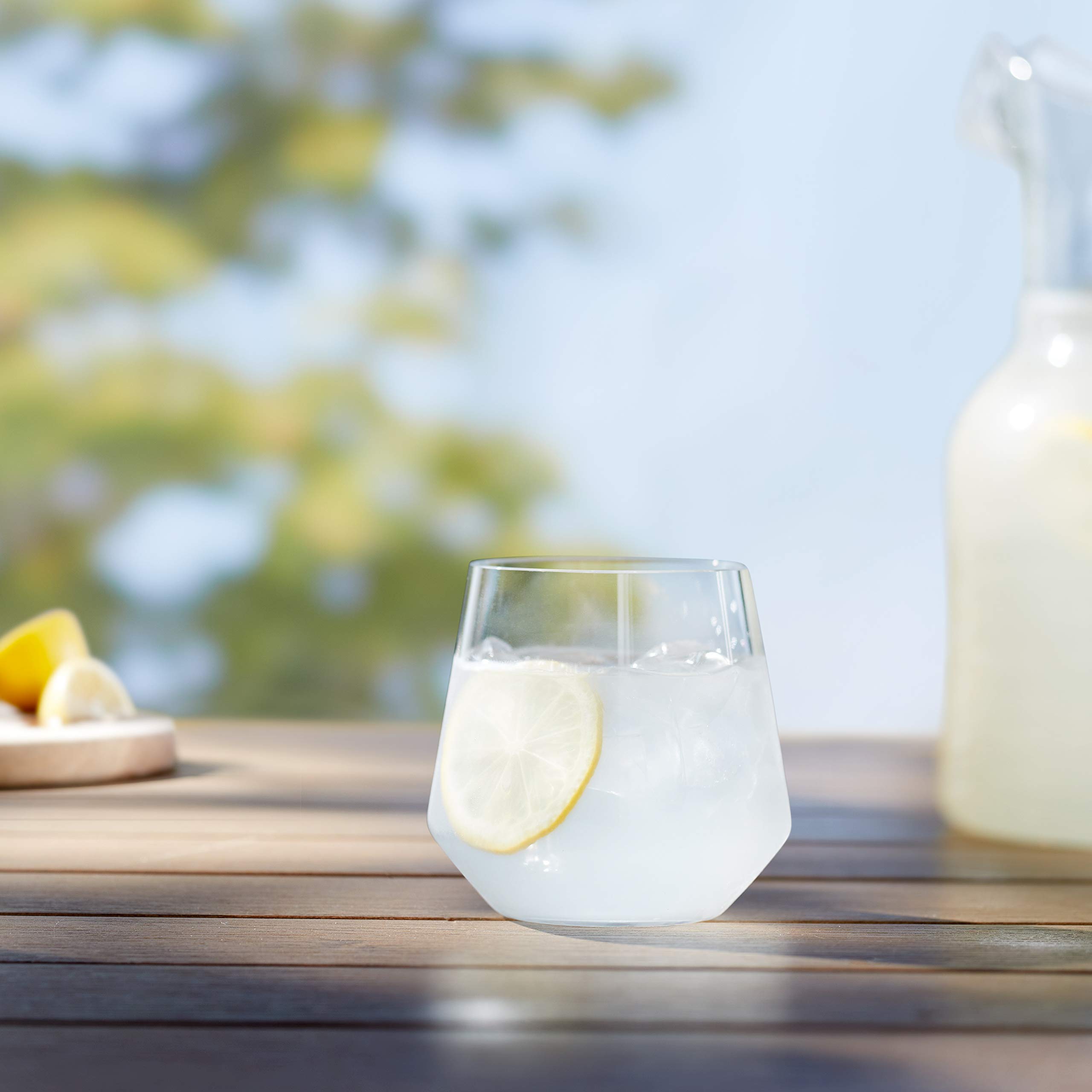 Vinjoy Bicchieri da vino in plastica infrangibile senza stelo 453,6 g (set da 4) – Extra durevoli – riutilizzabili infrangibili Tritan per interni ed esterni – lavabili in lavastoviglie – Vetri da