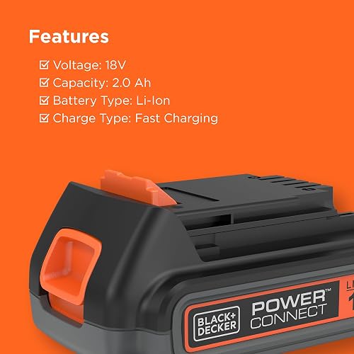 BLACK+DECKER Batteria agli ioni di litio da 18 V 2,0 Ah, BL2018-XJ - 5