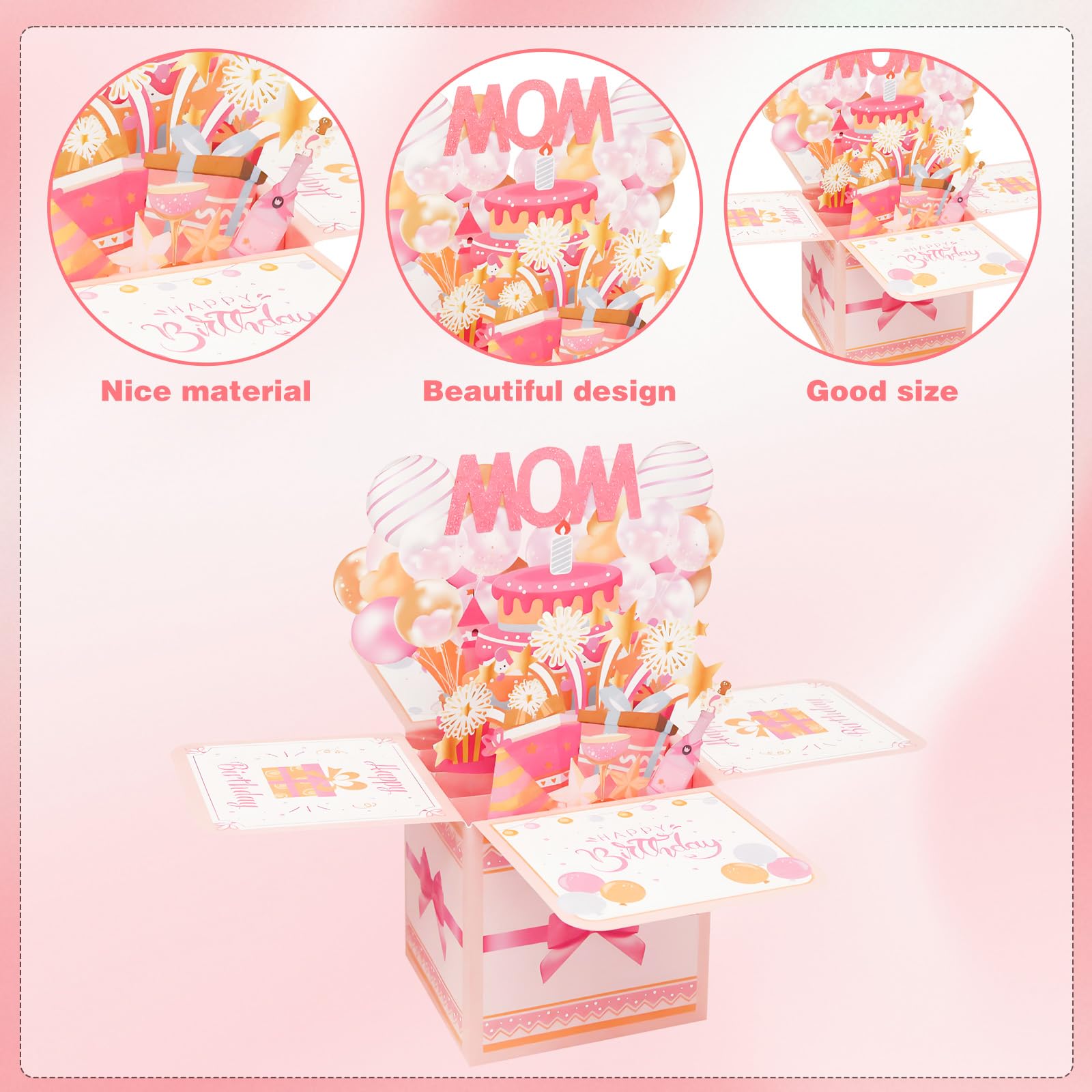 Pop-up-Geburtstagskarte Für Mama – 3D Karte Mit Ballons & Blumen, Süß & Kreativ