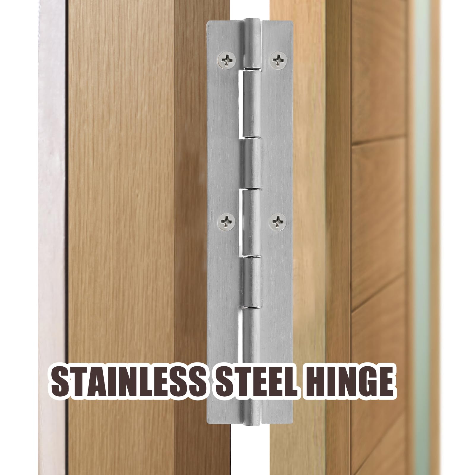 Generic Continuous Piano Hinges:6 Inch Piano Hinge Stainless Steel Heavy Duty Piano Hinges Folding Continuous Hinge for Boat Cabinet Door Box Furniture,2 pcs, 15.00X3.20X0.70CM, Silver