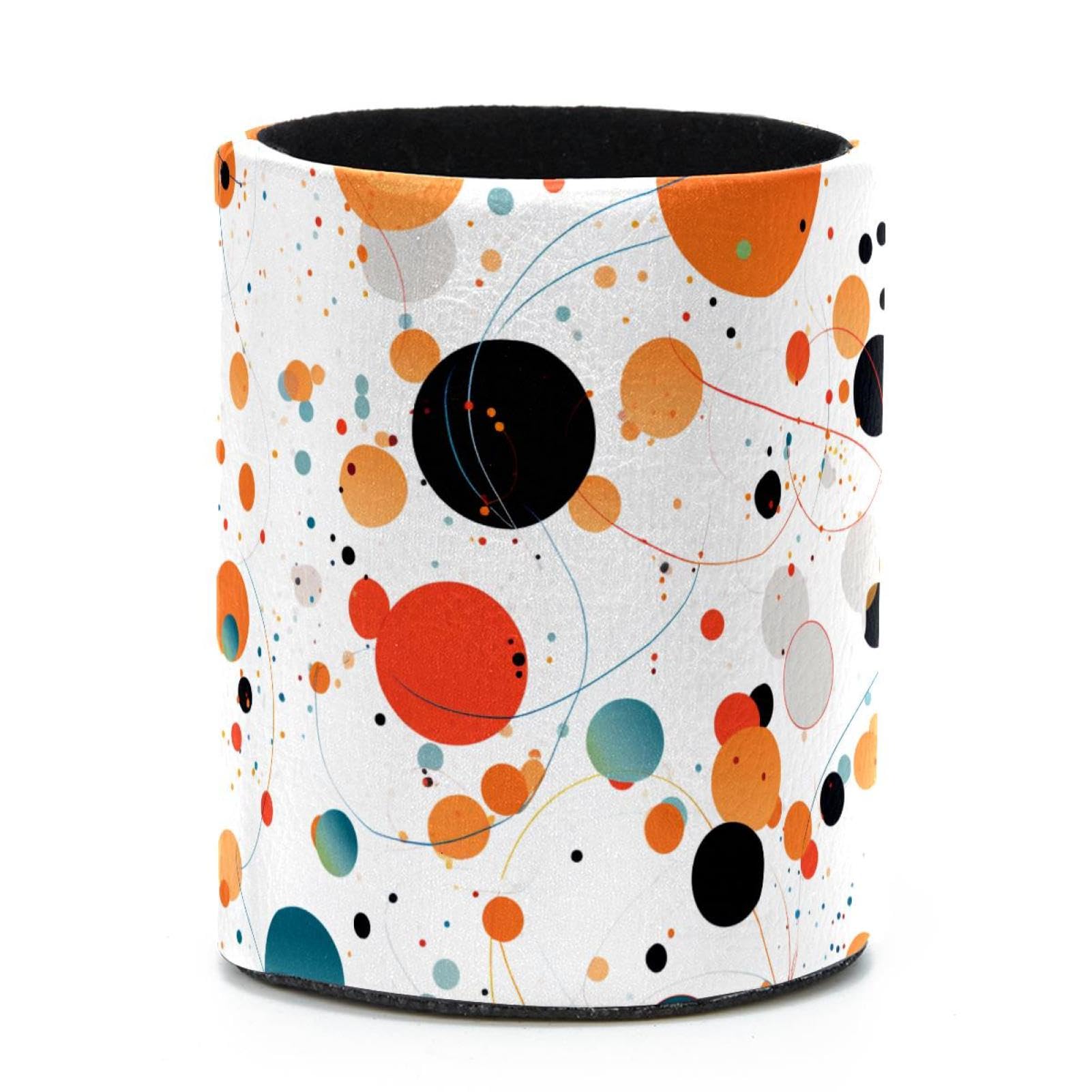 VAPOKF Round Pencil Holders for Desk, Circles Dots Pen Holders Pen Pot Makeup Brushes Storage Desktop Stationery Supplies Organiser for Home Office