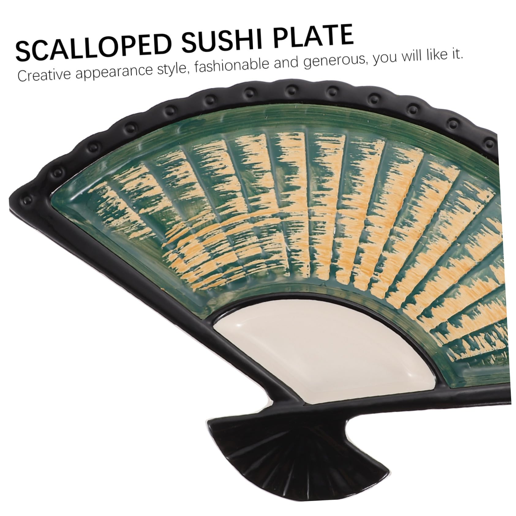 Céramique Verte Assiette de Sushis Style Japonerie, Sectorielle