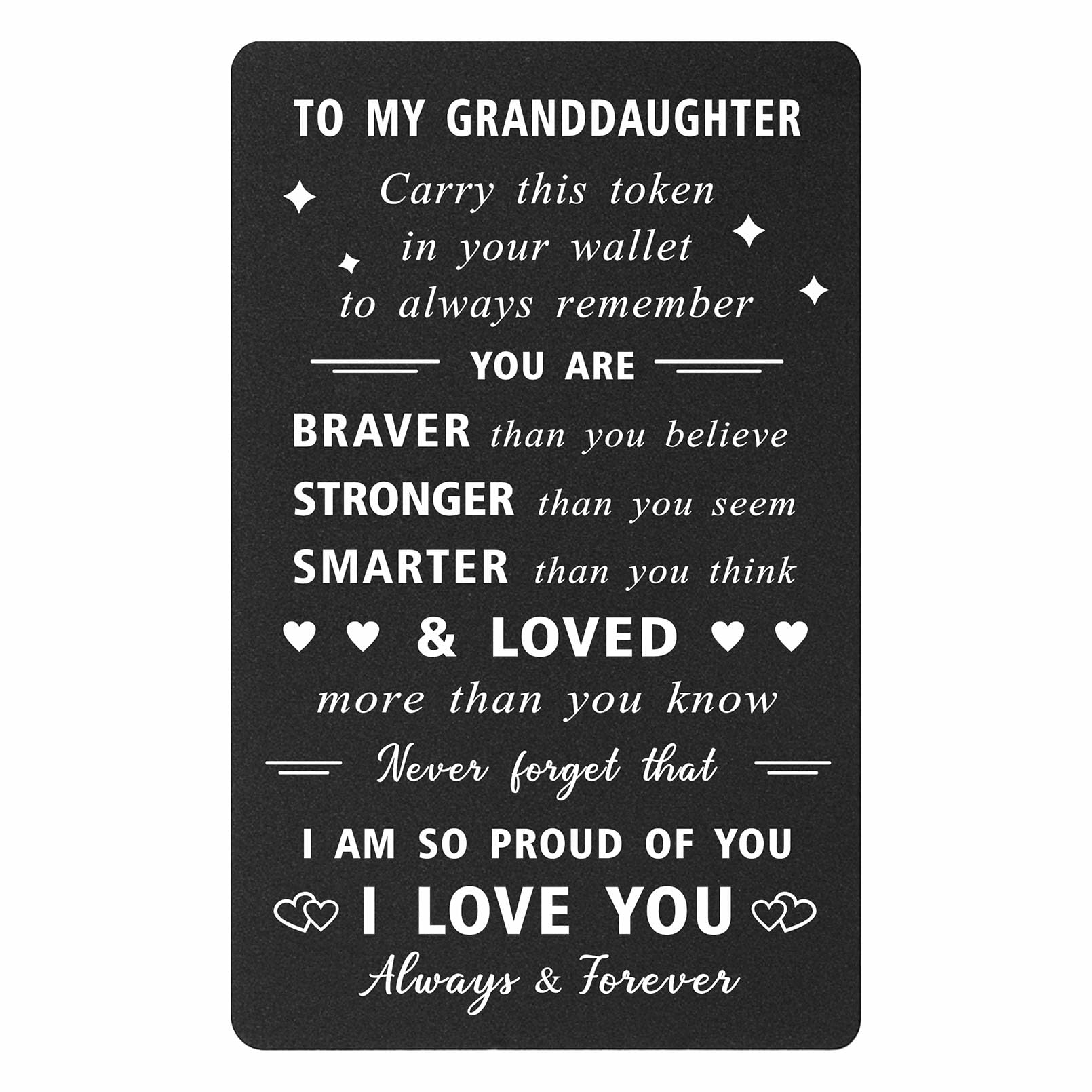 ENGZHI Love Granddaughter Christmas Card - So Proud of You Granddaughter Birthday Cards - Teen Girls Gifts for Graduation, Wallet Card