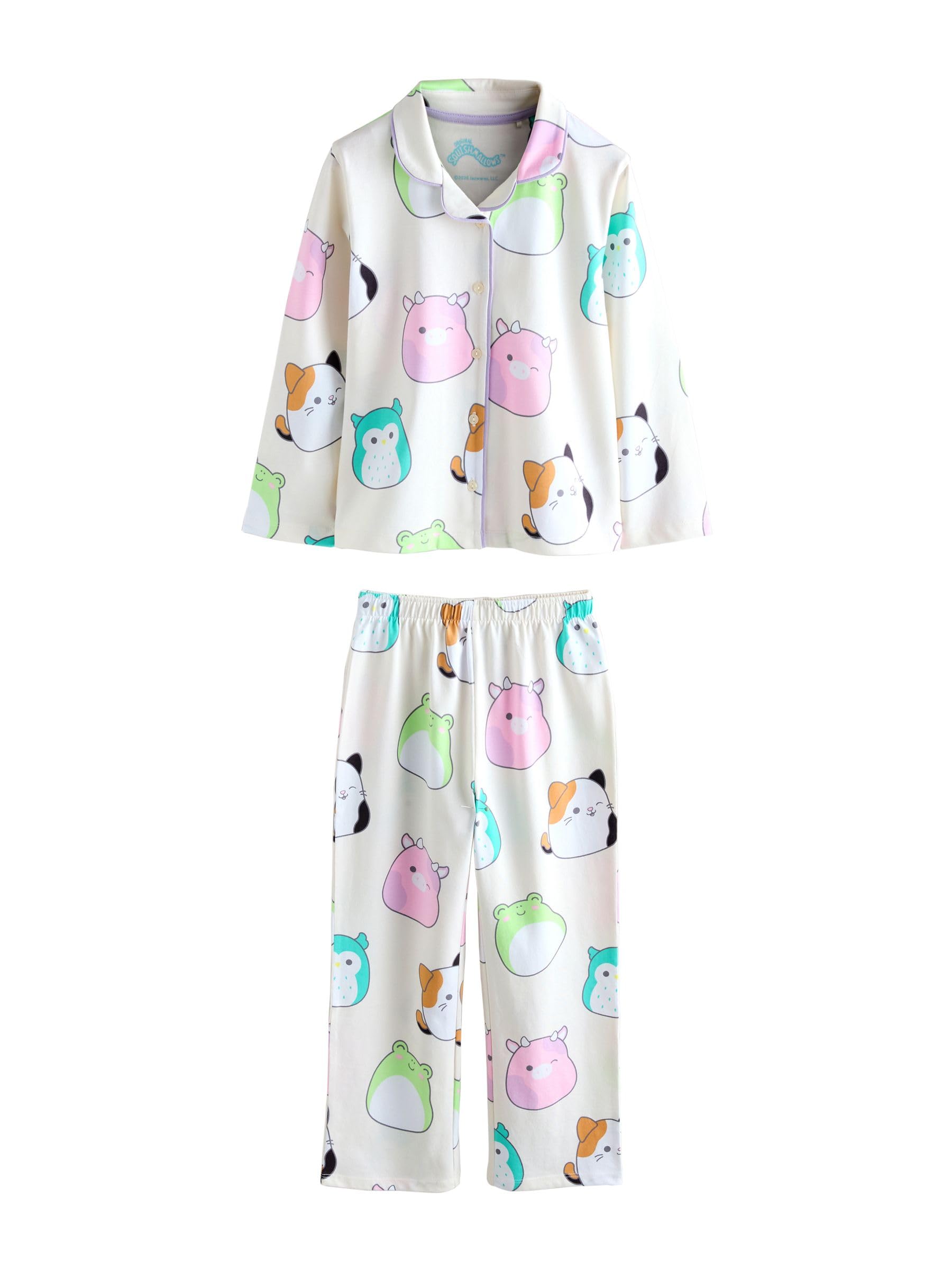 NEXT Ragazza Pigiama con Bottoni e Squishmallow | Bambino, Standard, Mid Rise, Pull On, 100% cotone