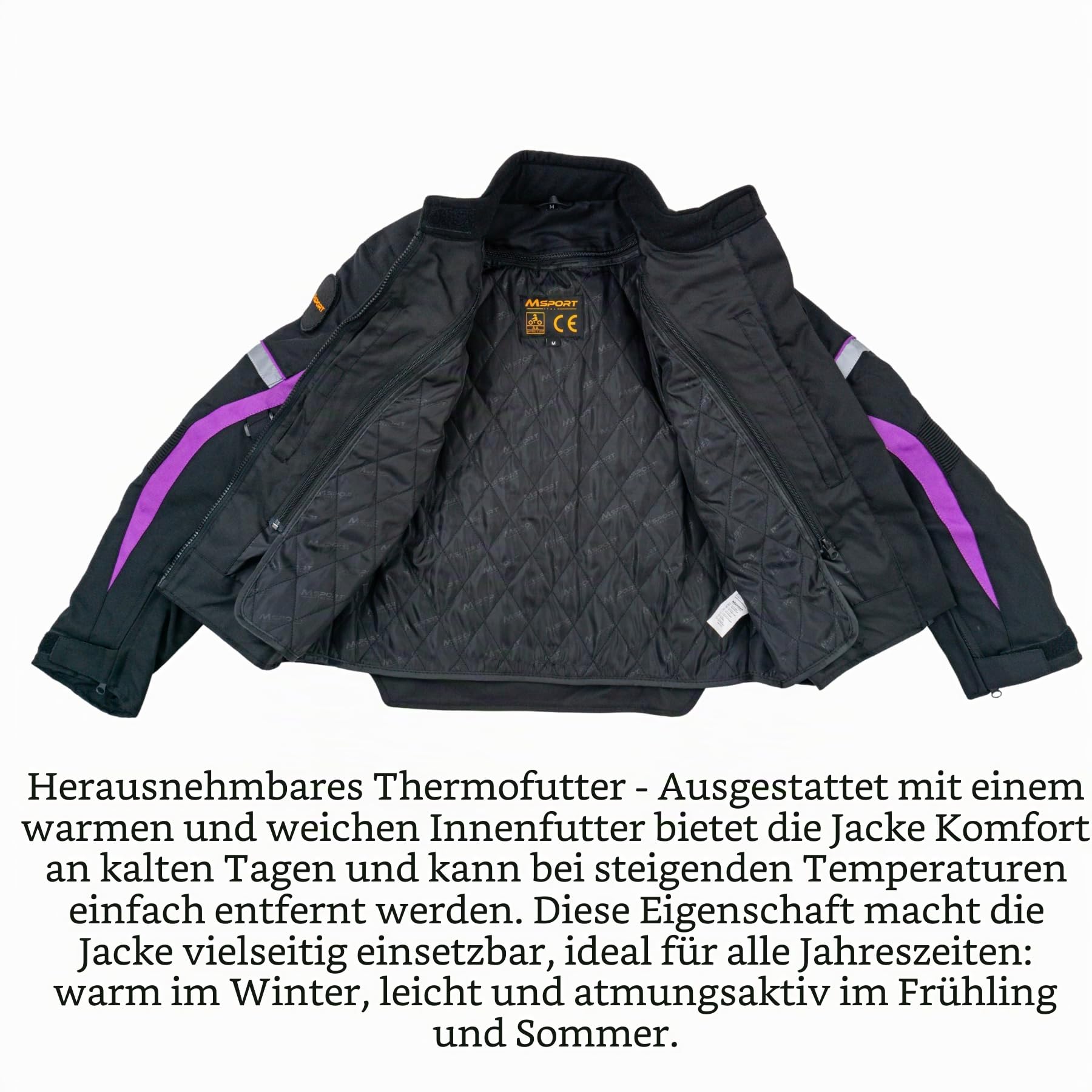 Msport Damen Motorradjacke Wasserdicht mit CE-Zertifizierten Protektoren – Sicherheit und Komfort auf jeder Fahrt
