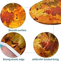 Vista 5 de Mantel ajustable ovalado de otoño, con borde elástico de hoja de arce, manteles de poliéster, para interiores, restaurantes, exteriores, terraza
